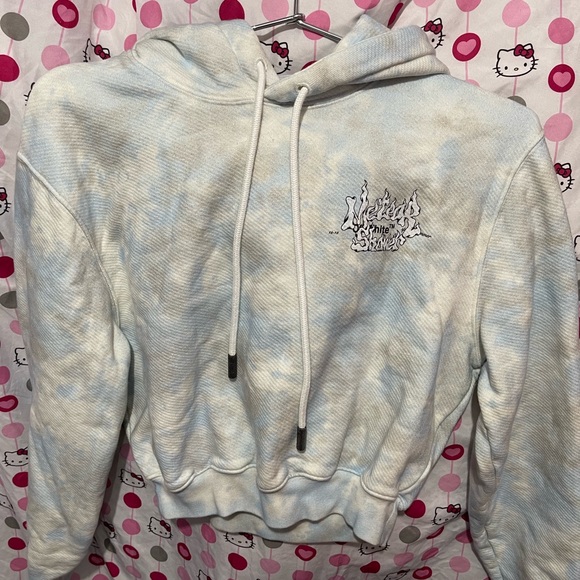 OFF WHITE METEOR SHOWER CROPPED HOODIE